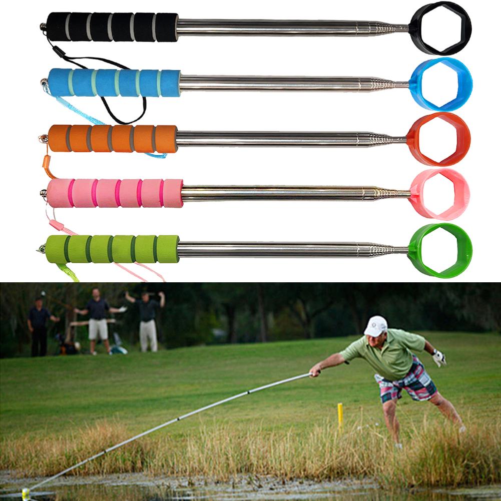 2.7m/8.86 Ft Telescopic Golf Ball Retriever Stainless Ball Retriever Tool Extendable Golf Ball Retriever Golf Gifts for Golfers