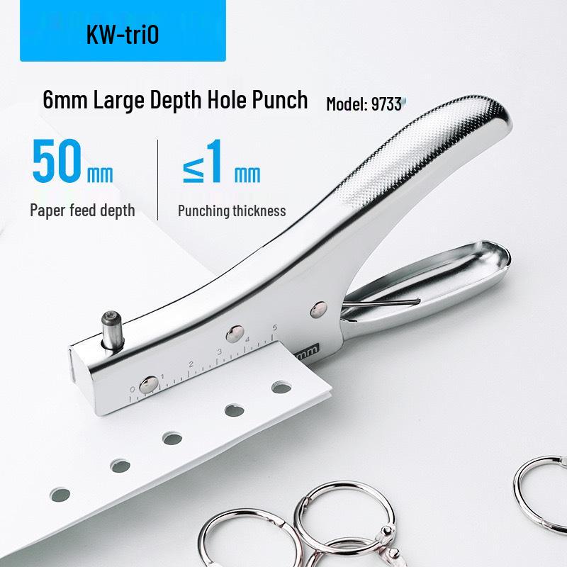 Kede You Ultra-Deep 6mm Single-Hole Puncher, 3mm Depth, Long-Distance Handheld Design.