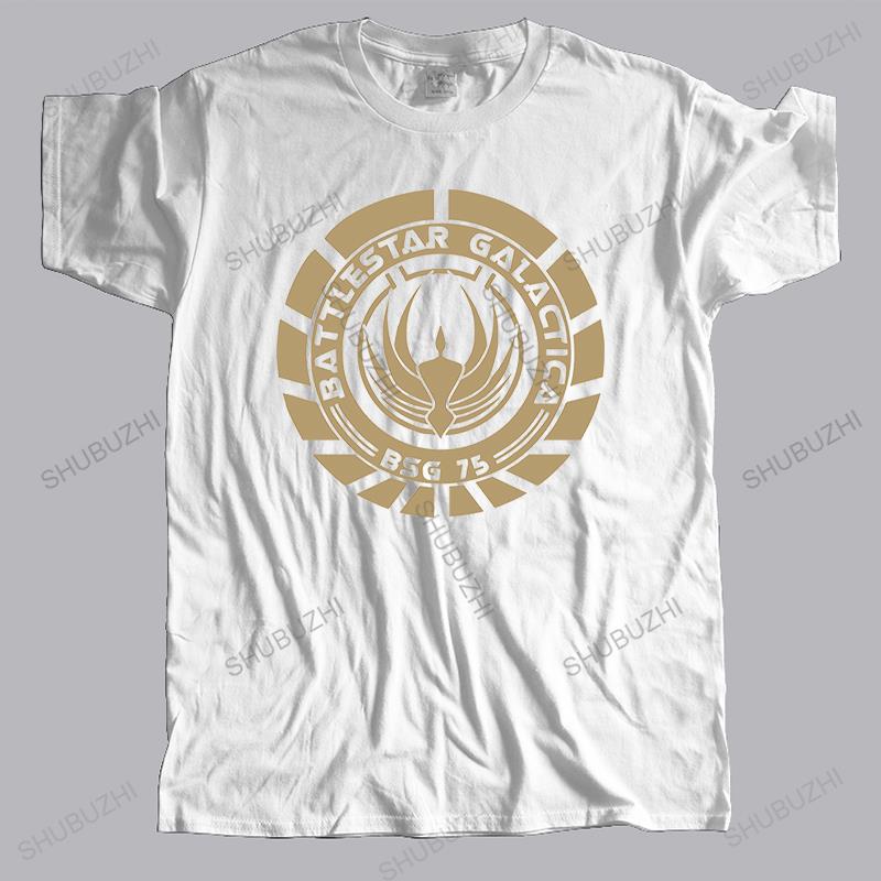 

Мужские свободные топы лето хлопок черный смешная футболка Звездный крейсер Галактика BSG 75 SciFi новая мужская повседневная футболка хлопок дропшиппинг S