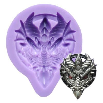 Drache für Kopf Fondant Silikonform Tiere Drachen Backen DIY Moussierform Fondant Schokolade Pudding Gelee Kuchen Harz M