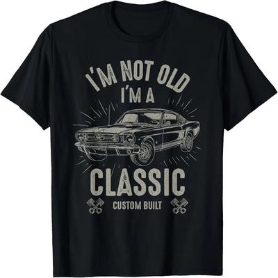 Nu sunt Bătrân Sunt Clasic Citat Amuzant despre Mașini Tricou cu Mașină Retro Vintage