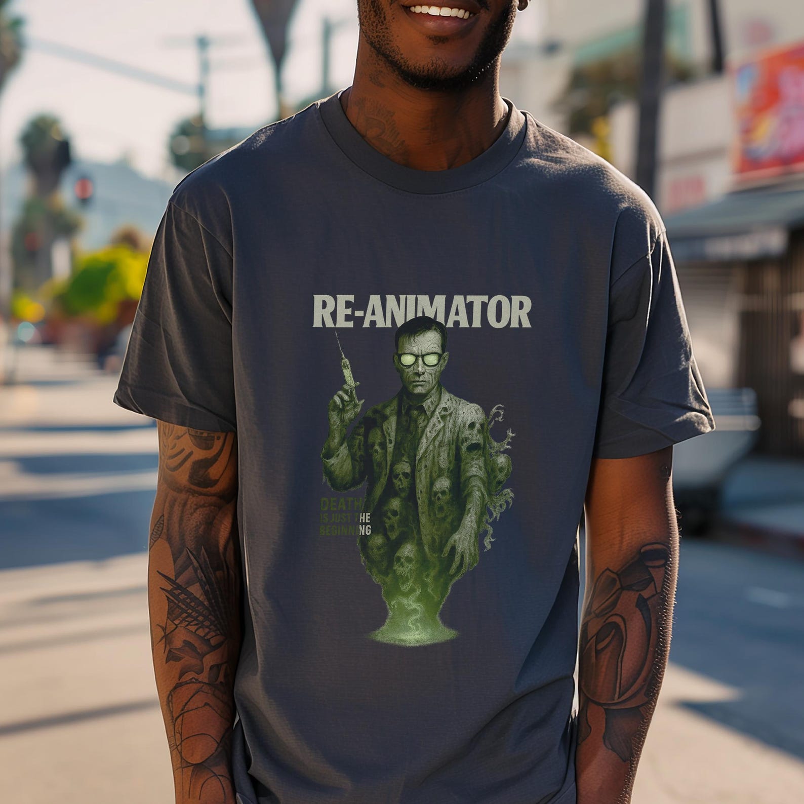 Re-Animator Horror T-Shirt: Vintage HP Lovecraft Zombie Cult Film 2XL