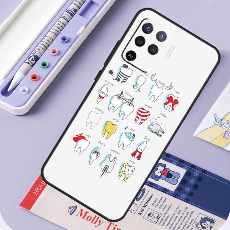 Dentist Dental Dent Tooth For Oppo A60 A80 A40 A94 A74 A54 A15 A18 A38 A58 A78 A98 A16 A76 A96 A57 A17 A77 A5 Pro Case