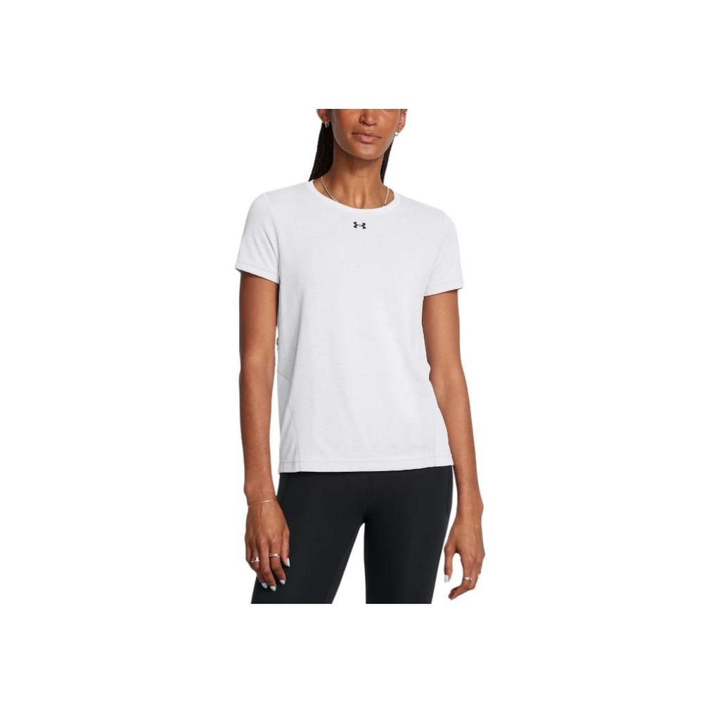 Under Armour Vanish Seamless Comfortable Soft Round Neck Pullover Breathable Loose Short Sleeve Regular T-Shirt Women T-Shirts White 1384406-100