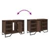 Bathroom Vanity Cabinet Brown Oak Effect 91 X 35 X 60 Cm