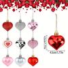 Heart Shape Christmas Tree Ornaments Food Safe Plastic Pendant for Festival Holiday Decorations and Valentine Gifts