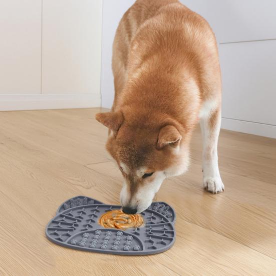 Silicone Dog Lick Mat with Suction Cup, Peanut Butter Licking Mat for Dogs Cats, Anti-Slip Pet Slow Feeder Bowl Lick Pad