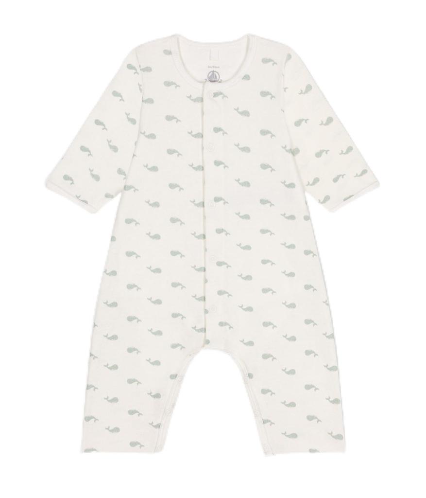 Bodyjama A0ATX Green 12 Months 74cm [Petit Bateau] Off-white/Light