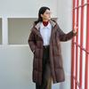 Jaqueta Longa Puffer Feminina com Capuz Ailalayi