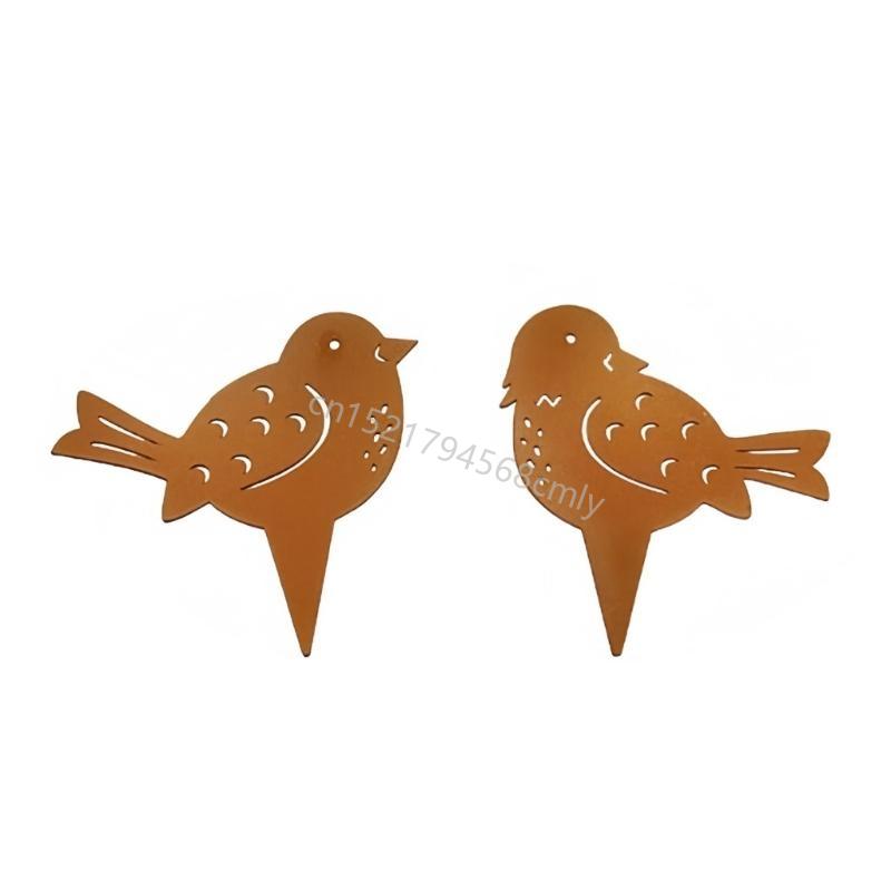 Металлическая садовая статуя птицы, уличный колышек для двора, садовое украшение 6XDE