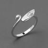 BFCLUB  Silver Color Open Ring for Women Leaf Retro Bird Trendy Jewelry Bijoux Birthday Anillos Gift