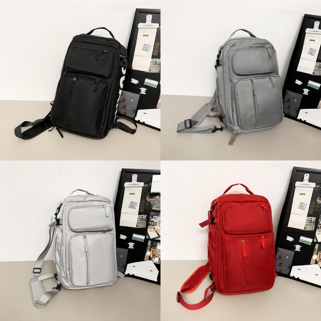 Multifunctional Capacity Large Oxford Backpack With Solid Color Design Teens For