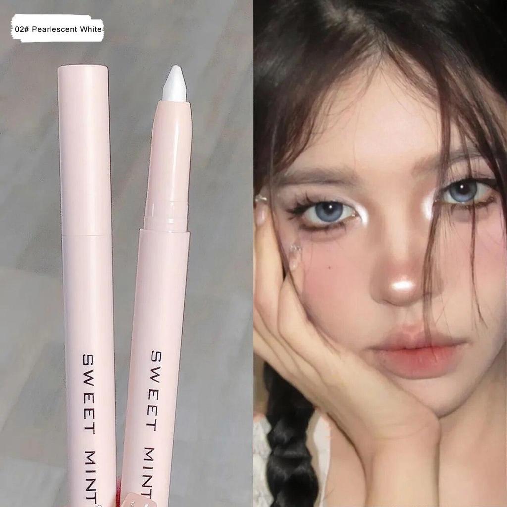 Lidschatten Liegender Seidenraupen-Highlighter-Stift Koreanisches Augen-Make-up Mattweiße Perle Hochglänzender aufhellender Glitzer-Lidschattenstift