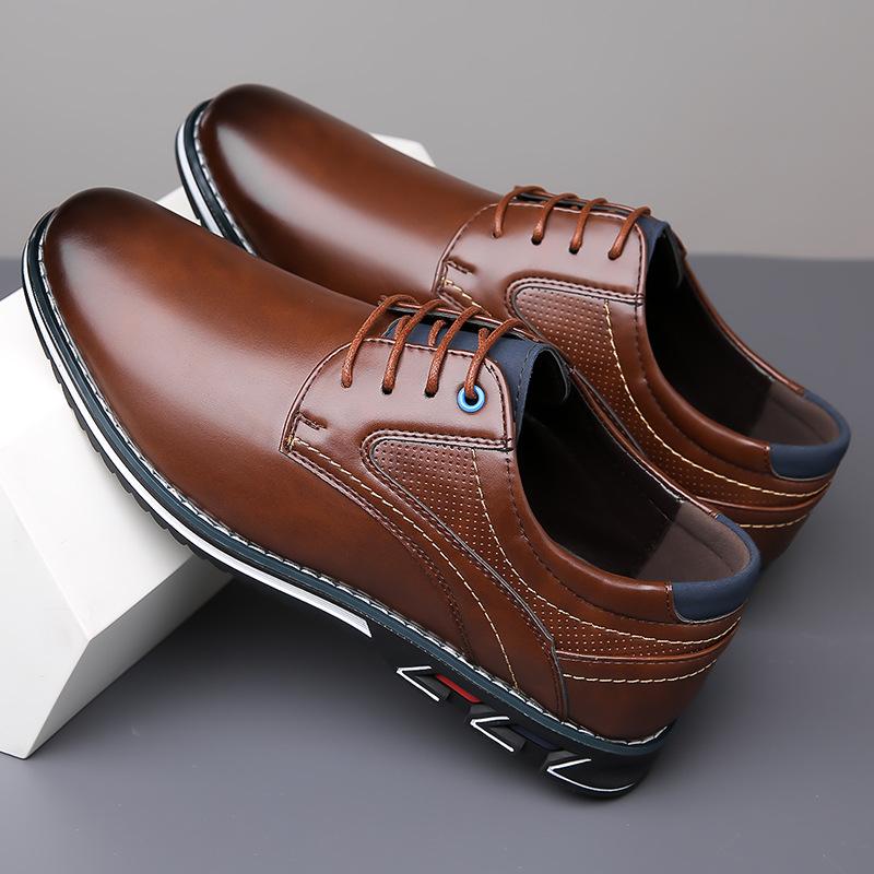 Luxury Men's Shoes Brand Business Dress Shoes Fashion Casual Leather Footwear Lace-up Oxford Shoe Hollow Out Mesh Leather Shoes