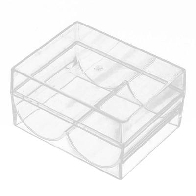 Transparentes Pokerchip-Rack 2 Fächer Acryl Pokerchip-Box 40 Stück Standardgroße Chips Aufbewahrungskoffer Pokertisch-Zubehör