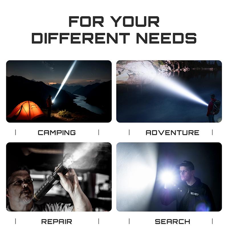 Strong Light Flashlight Rechargeable Aluminum Alloy,drop Resistant and Cold Resistant,remote Flashlight,outdoor Exploration and Emergency Situations