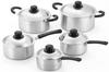 Yoshikawa Cook Easy Saucepan, 14cm, Gas and Induction Compatible, Stainless Steel, Made In Japan, SJ3318, Silver