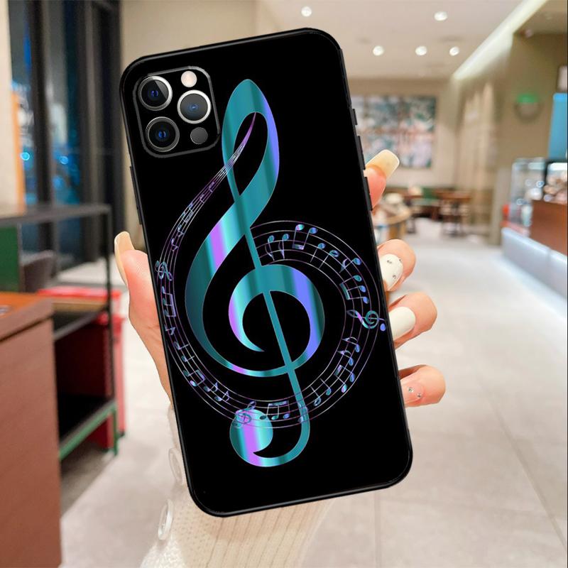 Musical Music Note Phone Case For iPhone 17 Air 16 15 13 11 12 14 Pro Max mini 15 16 Plus 16e Protective Cover