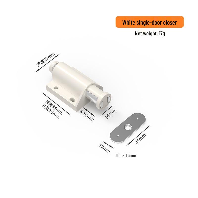 Automatic Double-Headed Magnetic Door Rebounder with Spring-Loaded Self-Closing for Cabinets