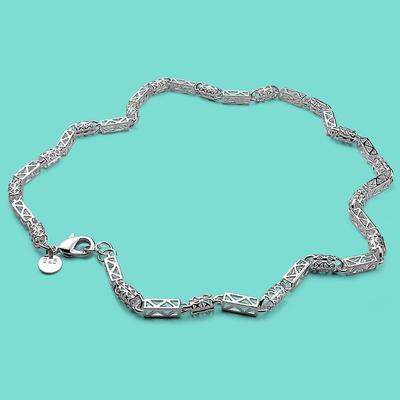 925 Sterling Silver Unisex Necklace Ethnic Style Hollow Silver Chain Necklace 45-60CM Fine Jewelry Gift