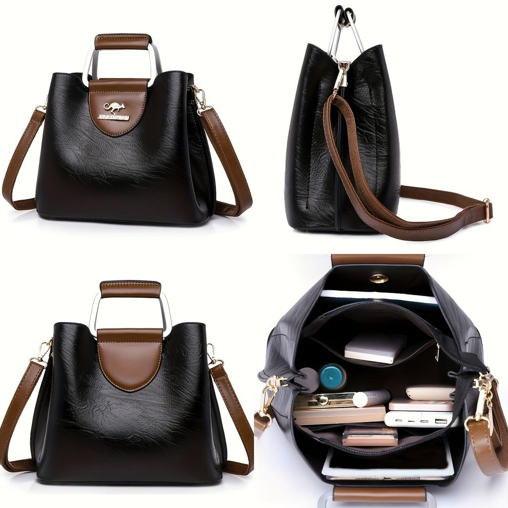 Women's Tote Bag with Multiple Pocket, Vintage Crossbody Bags for Women Daily Handbag Shoulder Bag, Phone Purse Pouch