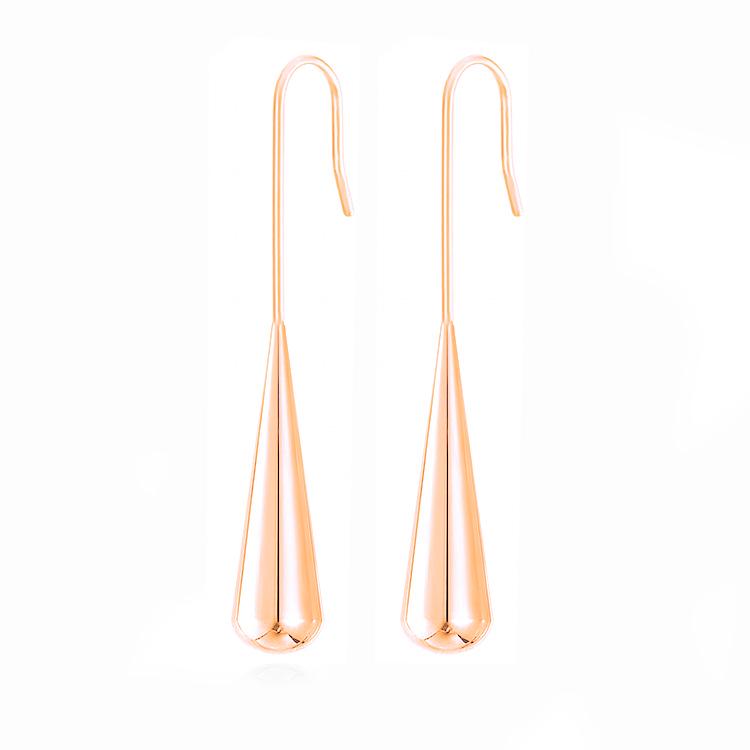 Boucles d'oreilles rétro européennes et américaines en acier inoxydable en forme de goutte d'eau avec longues manchettes d'oreille