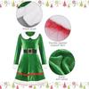 Adult Women Santa Claus Xmas Elf Green Dress Socks Hat Sets Christmas New Year Cosplay Costumes Performance Role Play Outfit
