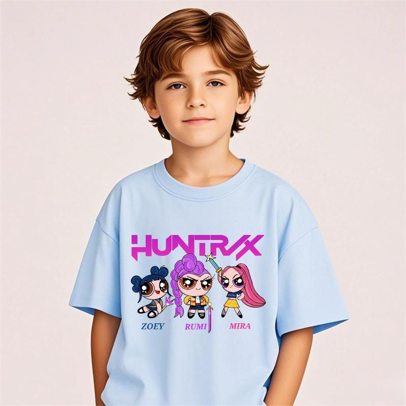 

Kids KPop Demon Hunters Crew Neck Tshirt 3-14Y Summer Boys Girls Cute Kawaii Cartoon Hot Fashion Street Casual 110