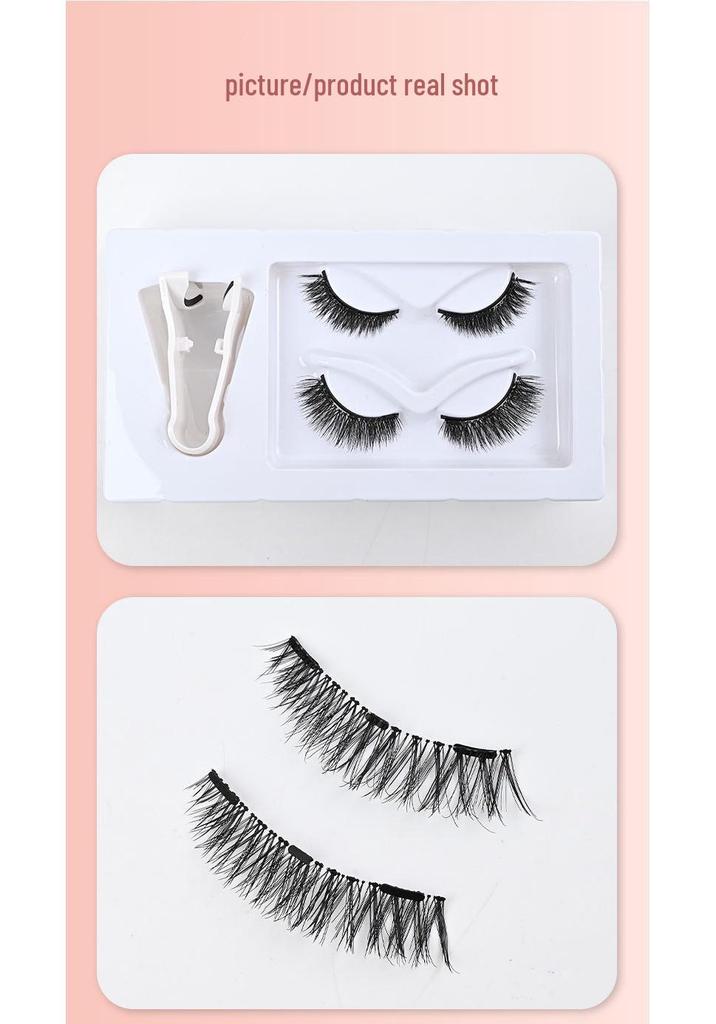 Reusable Magnetic False Eyelashes Set with Natural Curl – No Glue Needed, Easy Removal, Suitable for European and American Styles