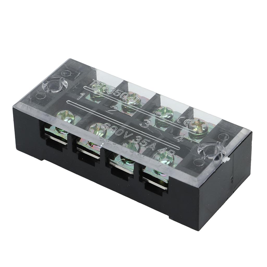 4Pcs Terminal Strip Block TB Fixed Large Current Copper Contactor Circuit Terminal Block 600V 35A 4 Positions