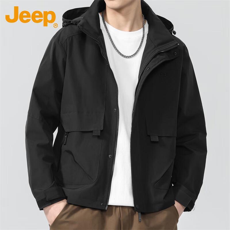 

JEEP Men s Hooded Casual Loose Fit Jacket 2XL