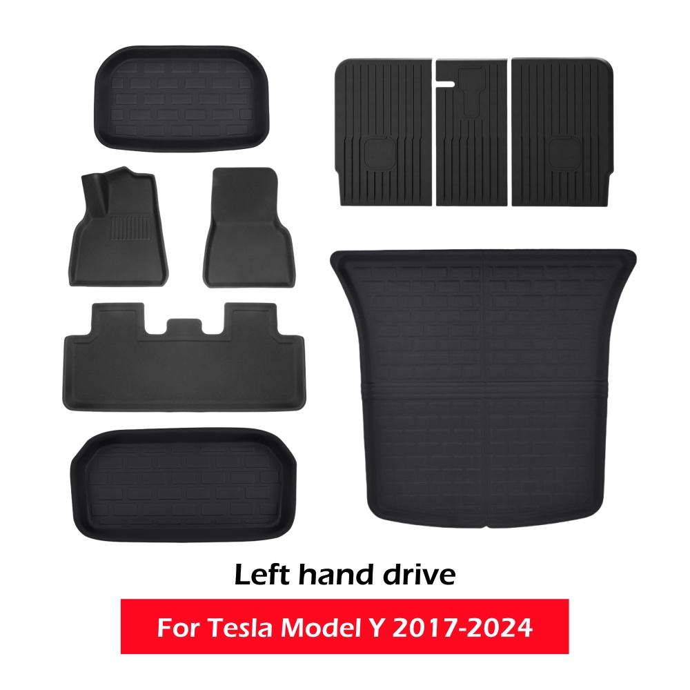 3D Floor Mats For Tesla Model 3 Highland Model Y 2017 to 2025 All Weather Floor Carpets Trunk Mats Waterproof Cargo Liner