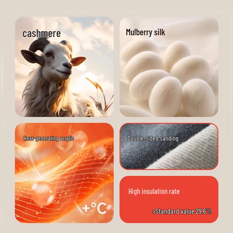 Nanjiren D-Velvet Thermal Underwear Set with Cashmere & Silk Blend