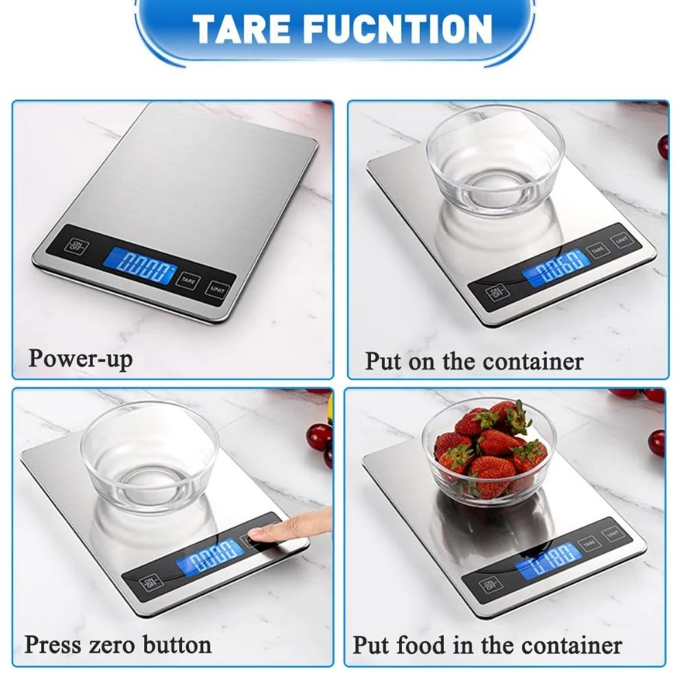 15kg Food Digital Scale for Weight Loss Waterproof Jewellery Weighing Nutritional Scales Cooking Baking Tool Kitchen Accessories
