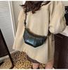 Women's Versatile Crossbody Cross-Stitch Croissant Bag - Niche Design for Fashionable Commute