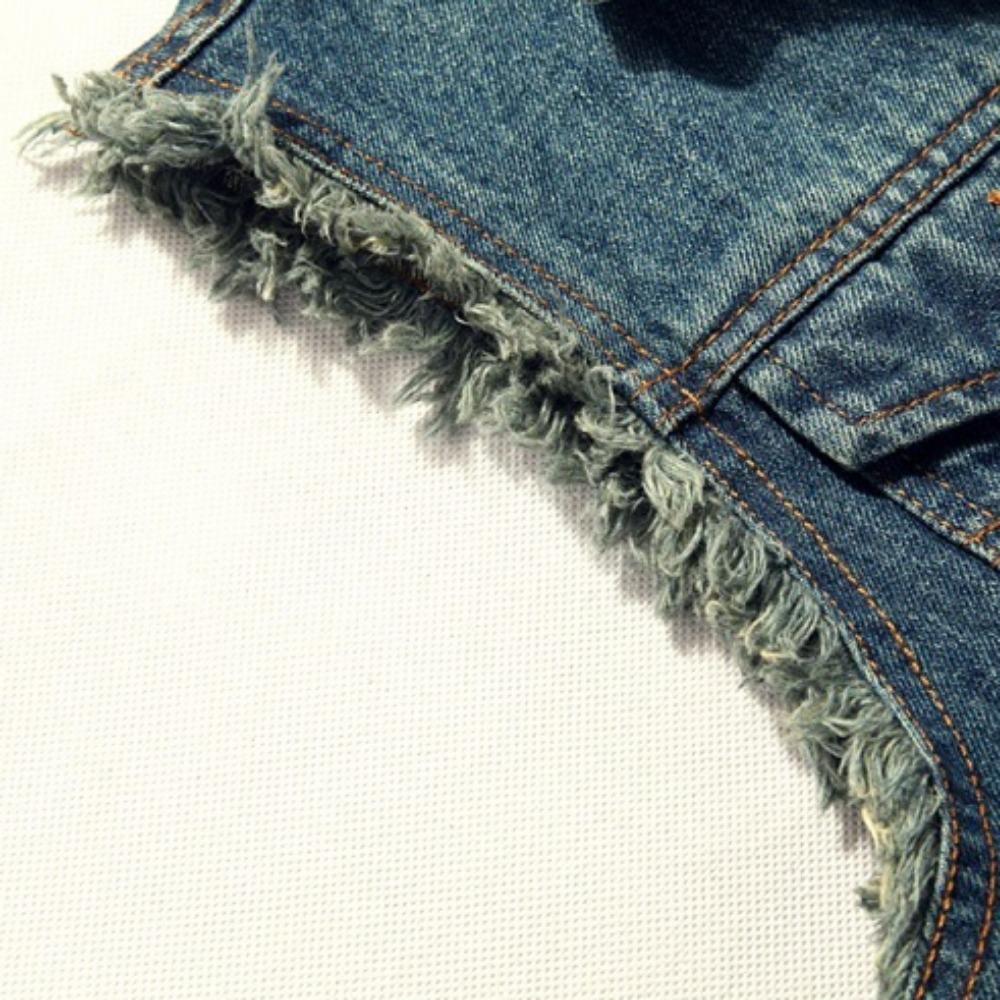 New Spring Autumn Vintage Design Men's Denim Vest Male Black Sleeveless Jackets Men Hole Jeans Waistcoat 6XL