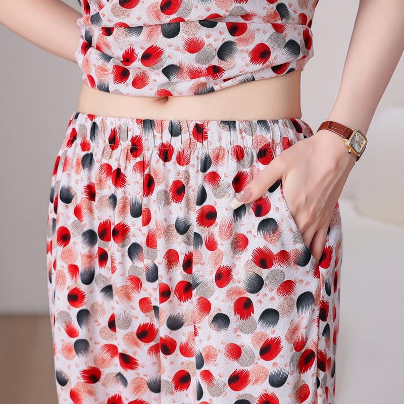 Elegant Women's Pants Sets Summer Vintage Clothes Casual Plus Size 2 Piece Sets