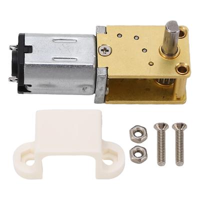 DC6V Single Shaft Worm Gear Motor with Fixing Base Micro DC Gear Brush Speed Reduction Motor 190RPM(1:42 Reduction