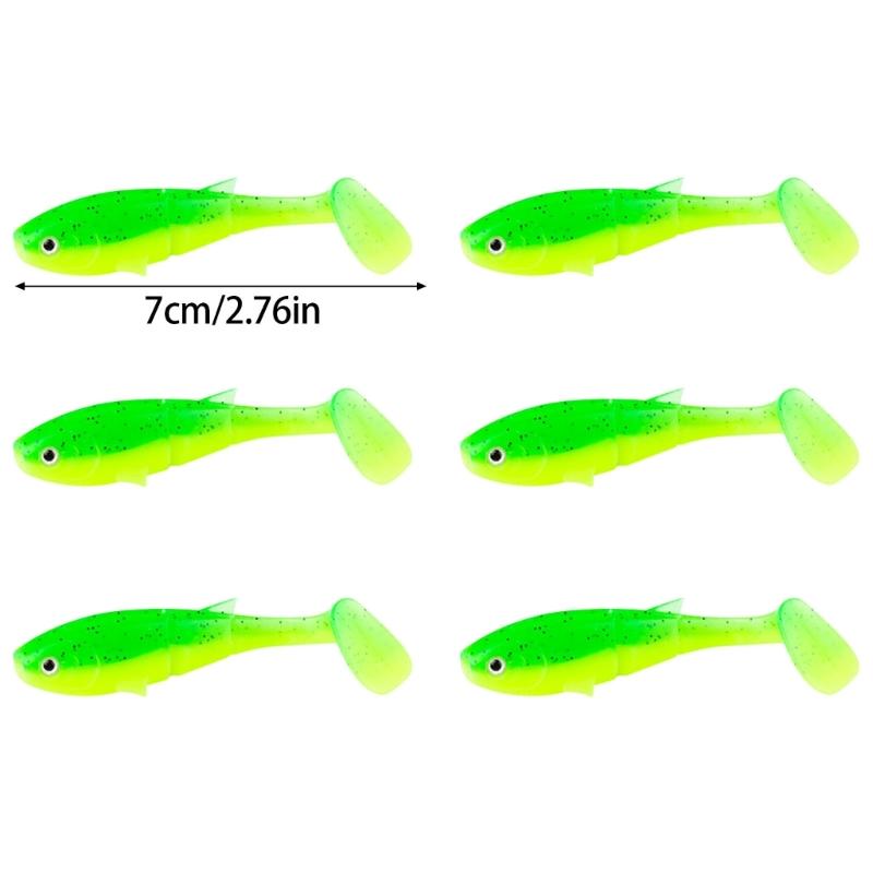 6pack High Elasticities Lures Flexible Fishing Soft Durability Fishing Baits Fishing Lures Accessories