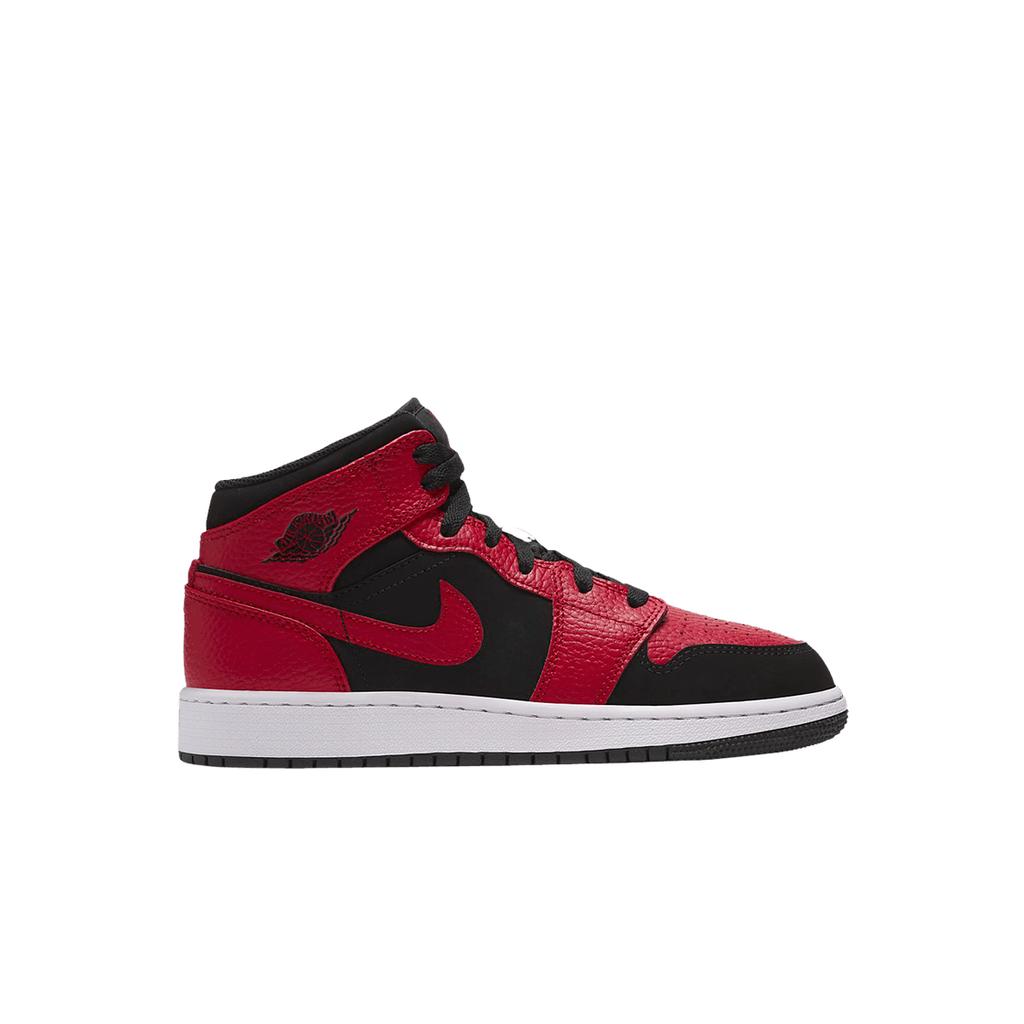 (gs) Jordan 1 Mid Black Gym Red