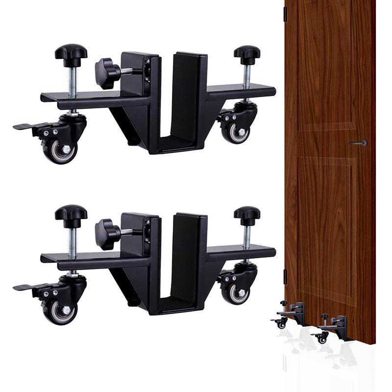

2pcs Door Installation Tool Kit Translation Door Panel Dolly Door Board Steel Carrying Roller Tool Hanging Clamp Panel Cart