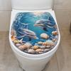 Óceáni Delfin Kagyló Fürdőszoba WC Matricák Dekoratív Fali Matricák