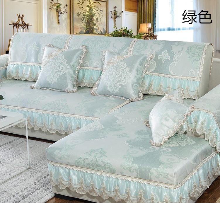 Роскошный европейский коврик Ice Silk для гостиной, универсальный чехол для дивана, нескользящее полотенце для дивана, подушка для спинки, комплект кружевных чехлов для дивана 60X60 CM 15 CM Lace