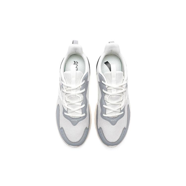 New Anta Cushioned Anti Slip Wear Resistant Breathable Lightweight Low Top Running Shoes Men's White Gray Sports 912235527-7