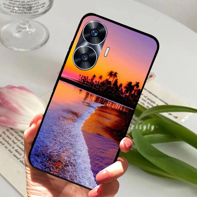 For Realme C55 Case Cool Black Soft Silicone TPU Bumper Protective Phone Case For OPPO Realme C55 C 55 Cover Fundas Shell Coque