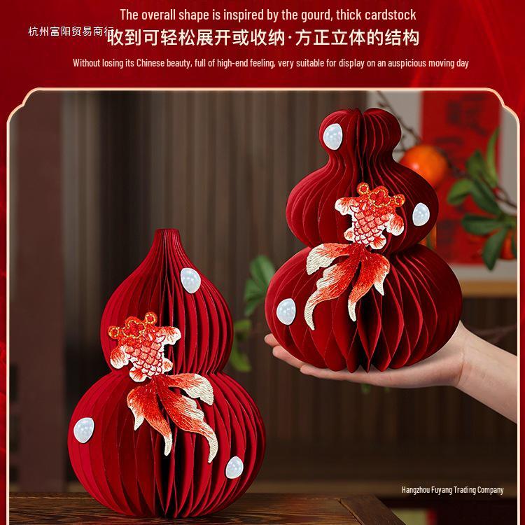 Housewarming Prosperity Gourd: Three-Dimensional Home Ornament for Living Room Tabletop