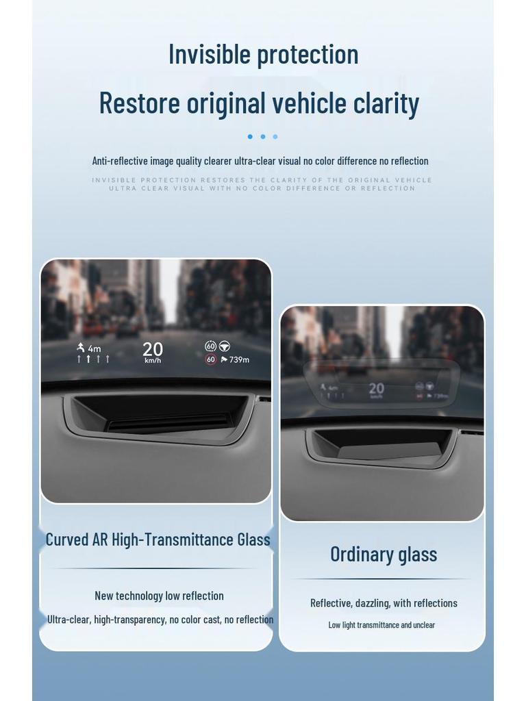 Blue Mountain Curved HUD Protector Dust Cover for 23-24 Wey Model Car Dashboard