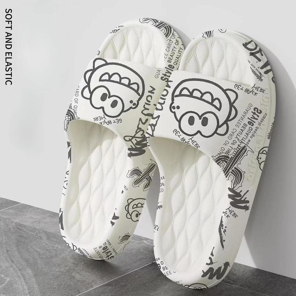 Order A Size Up Mens Summer Slippers Beach Sandals Flip Flop Printing Thick Soled Boys Girls Unisex Home Bath Shoe Large Size 44-45