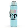 1PC God Is Love Handwritten Letter 750ml Color Plastic Sports Water Bottle Leakproof Flip Straw Lid Suitable for Sports Office Home Use