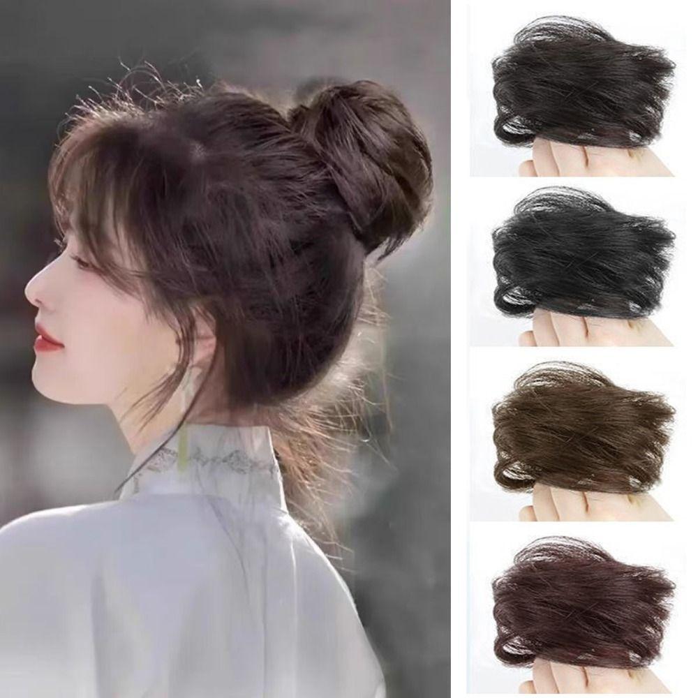 Fluffy Invisible Seamless Bun High Temperature Silk Hair Decoration New Hair Tie  Girls
